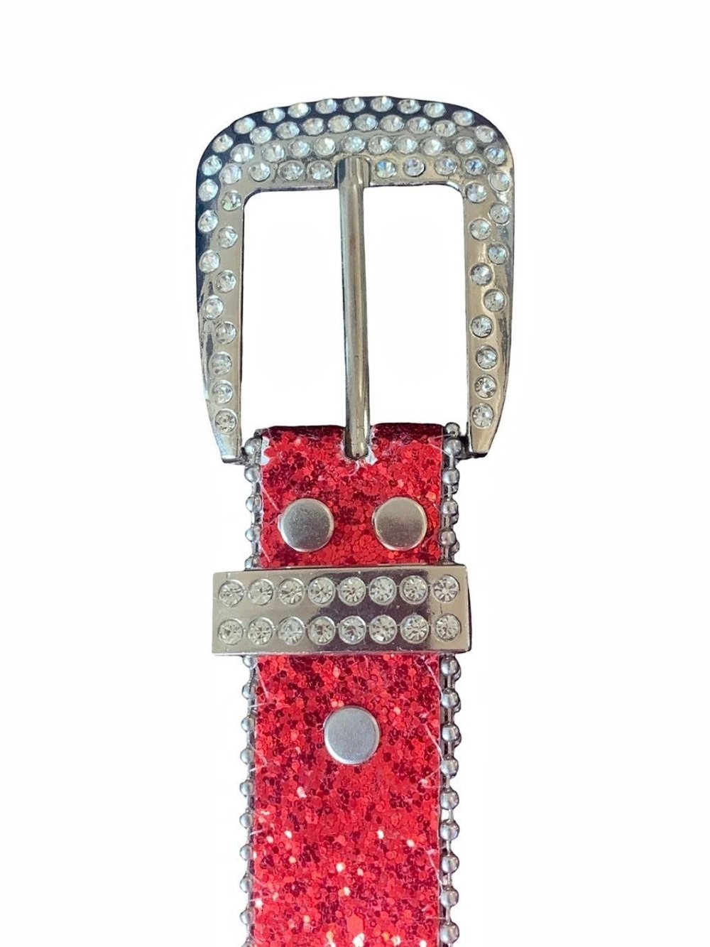 Red & Silver Rhinestone Belt